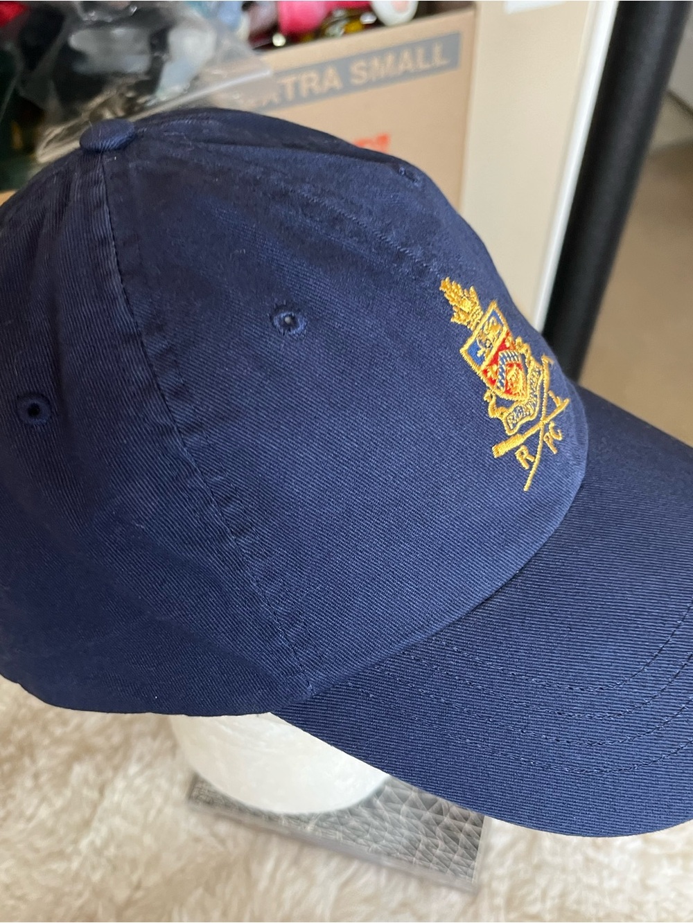 Polo by Ralph Lauren Navy Baseball Cap with Gold Crest Embroidery - Picture 6 of 14